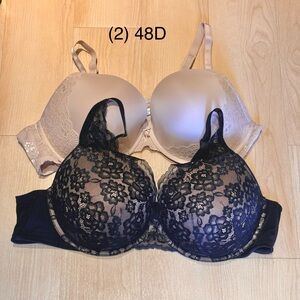 Set of 2 Torrid bras, 48D push-ups, XO Plunge and Perfect Coverage